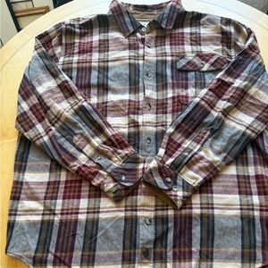 Legendary Whitetails Men's Burgundy and Gray Plaid Shirt